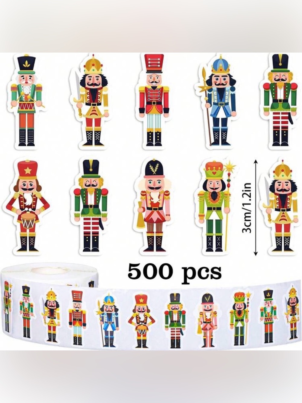 Christmas Nutcracker Stickers for Kids Toys - 500pcs